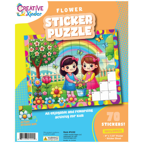 STICKER PUZZLE: FLOWERS 7.25"X9"