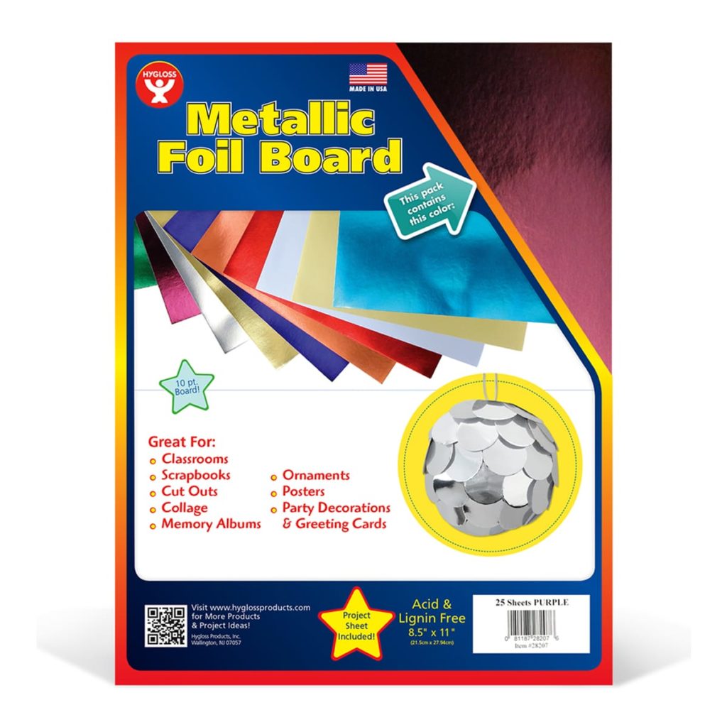 Metallic Foil Board 8.5"x11" 25 Pack