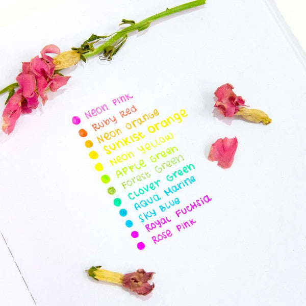 GEL PEN SET: FLUORESCENT COLORS - 12 PACK