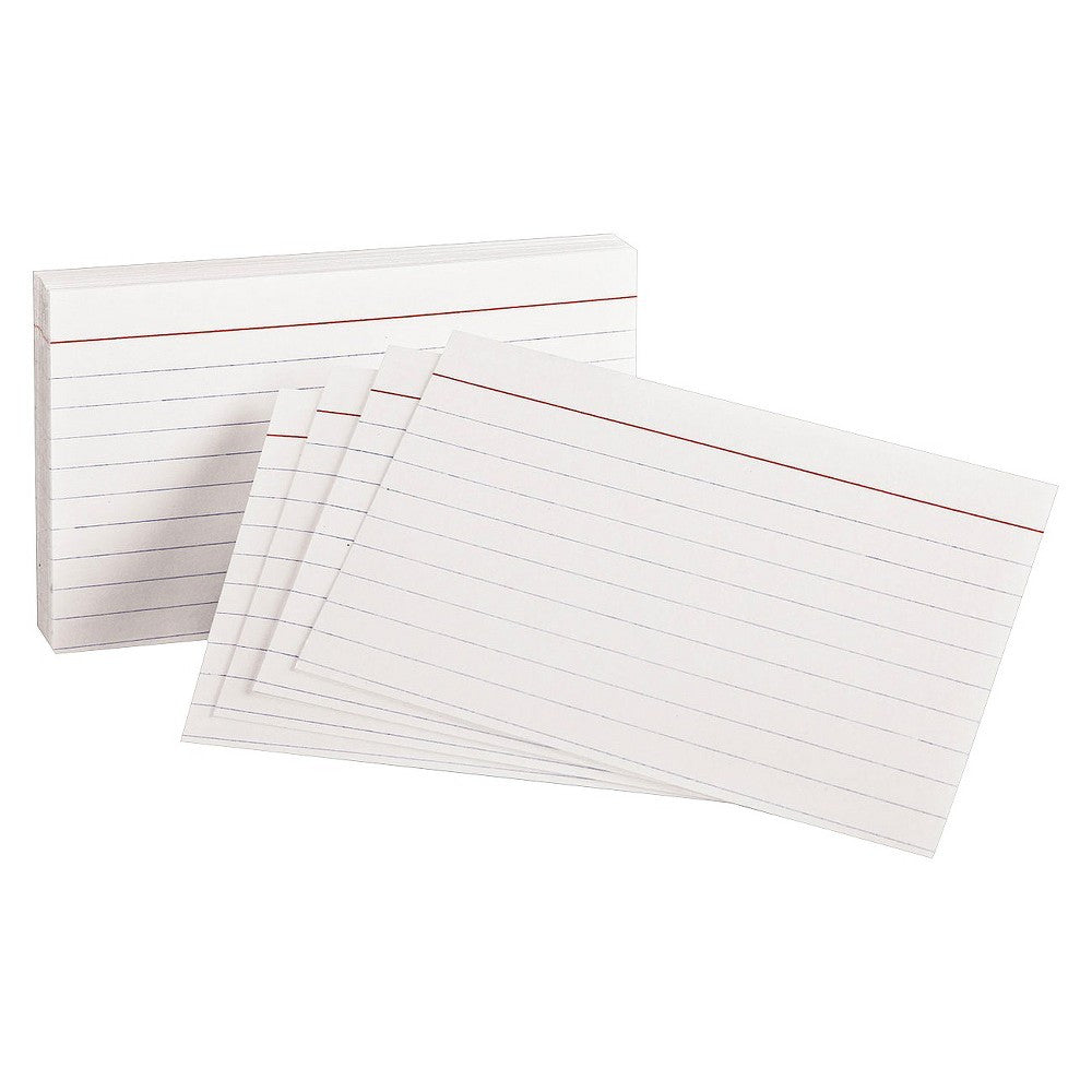 MEAD INDEX CARDS - 3"x5" - RULED WHITE - 100 PACK