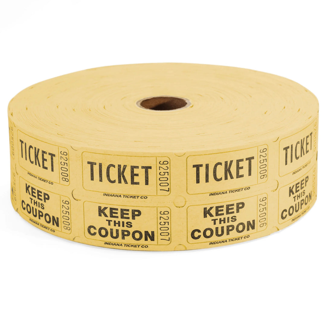 RAFFLE TICKETS - YELLOW  - DOUBLE -2000PC