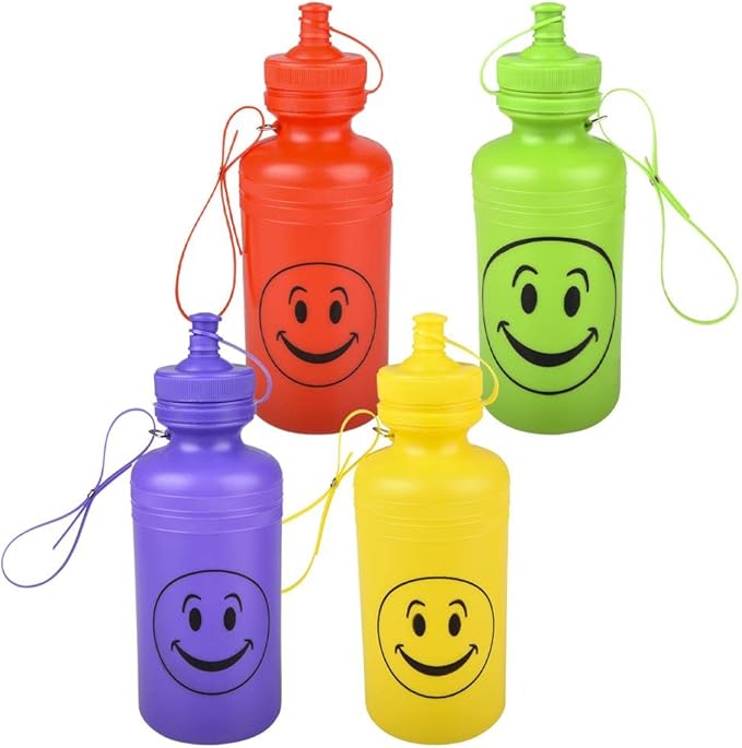 SMILE FACE WATER BOTTLES 18OZ - 12 PACK