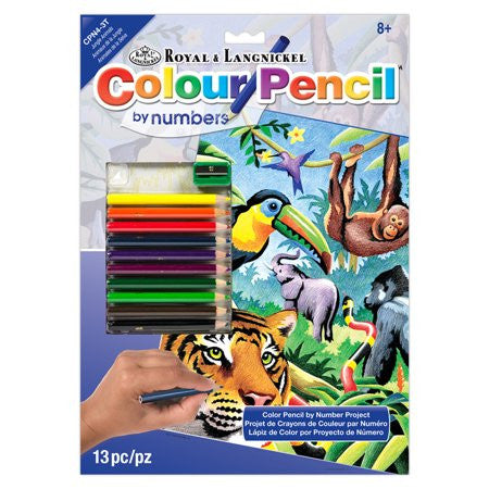 PENCIL BY NUMBER  - JUNGLE ANIMALS