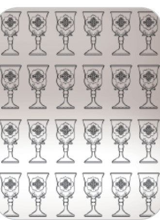 STICKERS: SMALL SILVER BECHER - 24 PER SHEET - 6 SHEETS