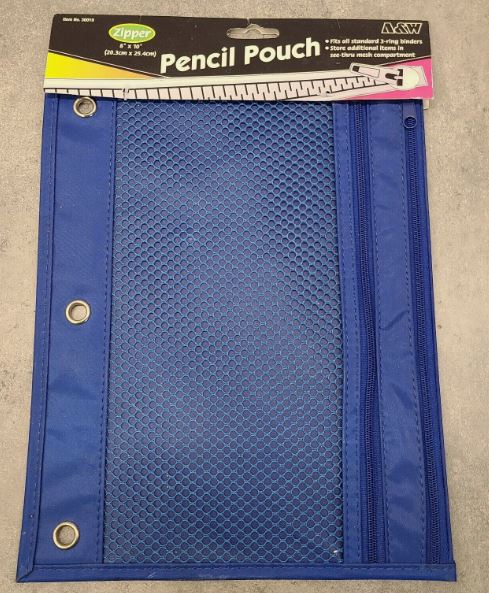 PENCIL POUCH: 8"x10", 2 ZIPPER