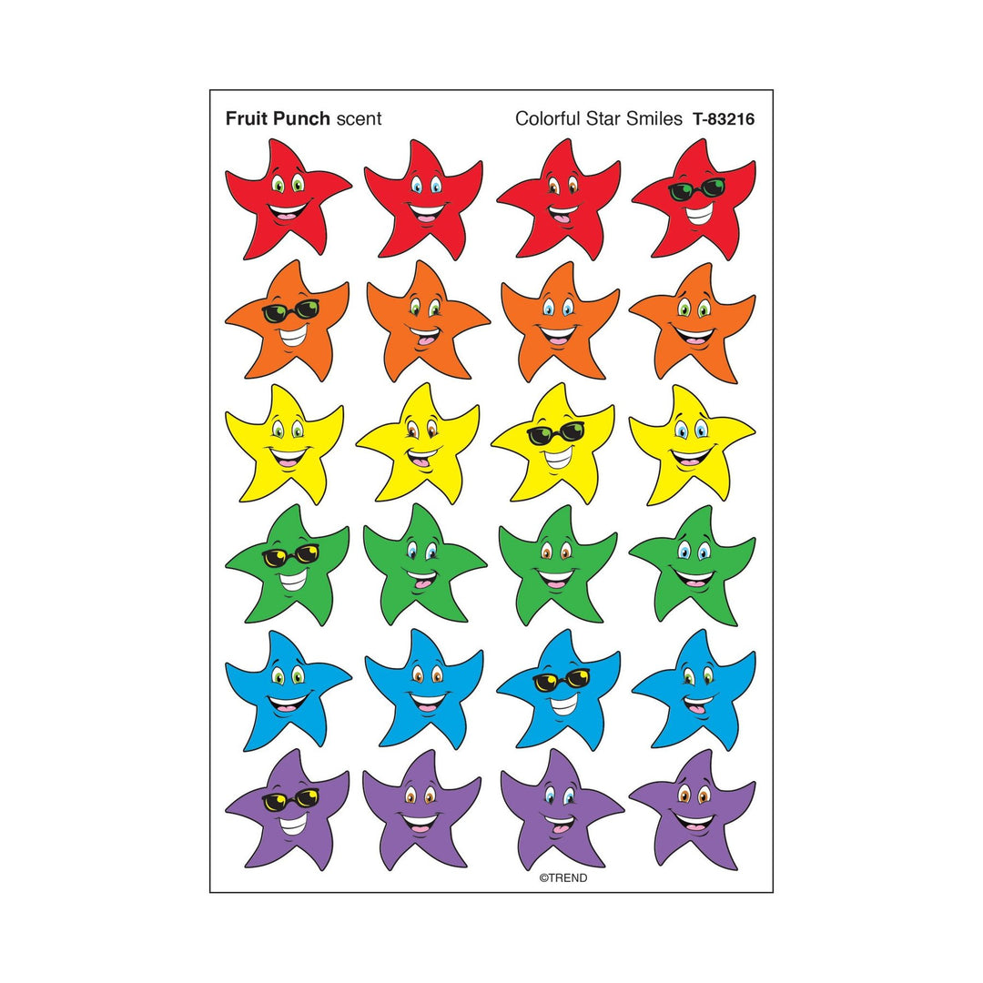 SCENTED STICKER: COLOR SMILE STARS - FRUIT PUNCH - 4 SHEETS