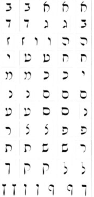 STICKERS: RASHI LETTERS BLACK ON WHITE - 6 SHEETS