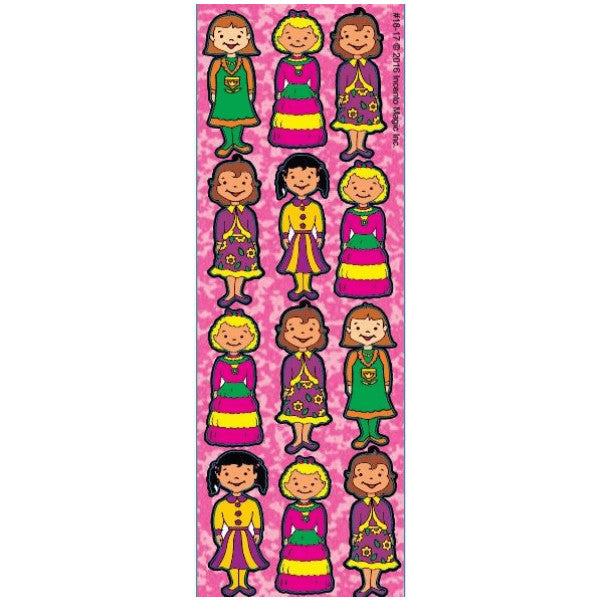 STICKERS: DIE-CUT GIRLS - 6 SHEETS