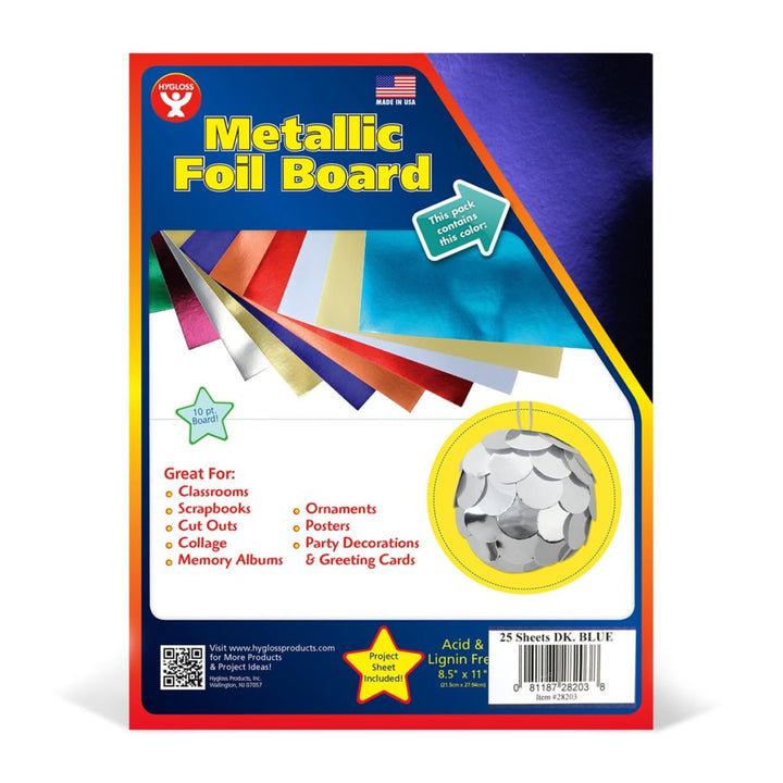 Metallic Foil Board 8.5"x11" 25 Pack