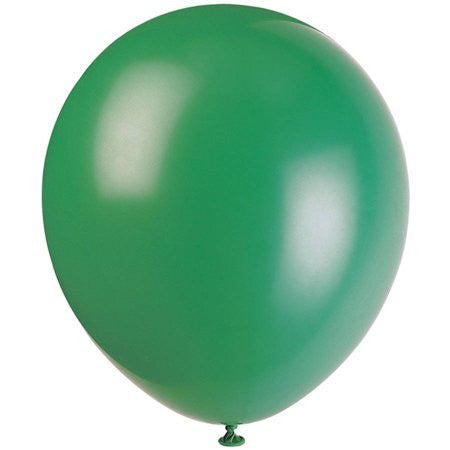 BALLOONS: 12" FOREST GREEN-10 PACK