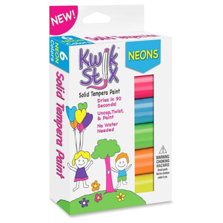 KWIK STIX - PAINT STIX  NEON COLORS - 6 PACK