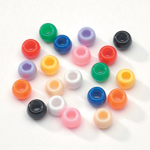 PONY BEADS: OPAQUE ASSORTED MULTI COLOR 6mmX9mm 900 PACK