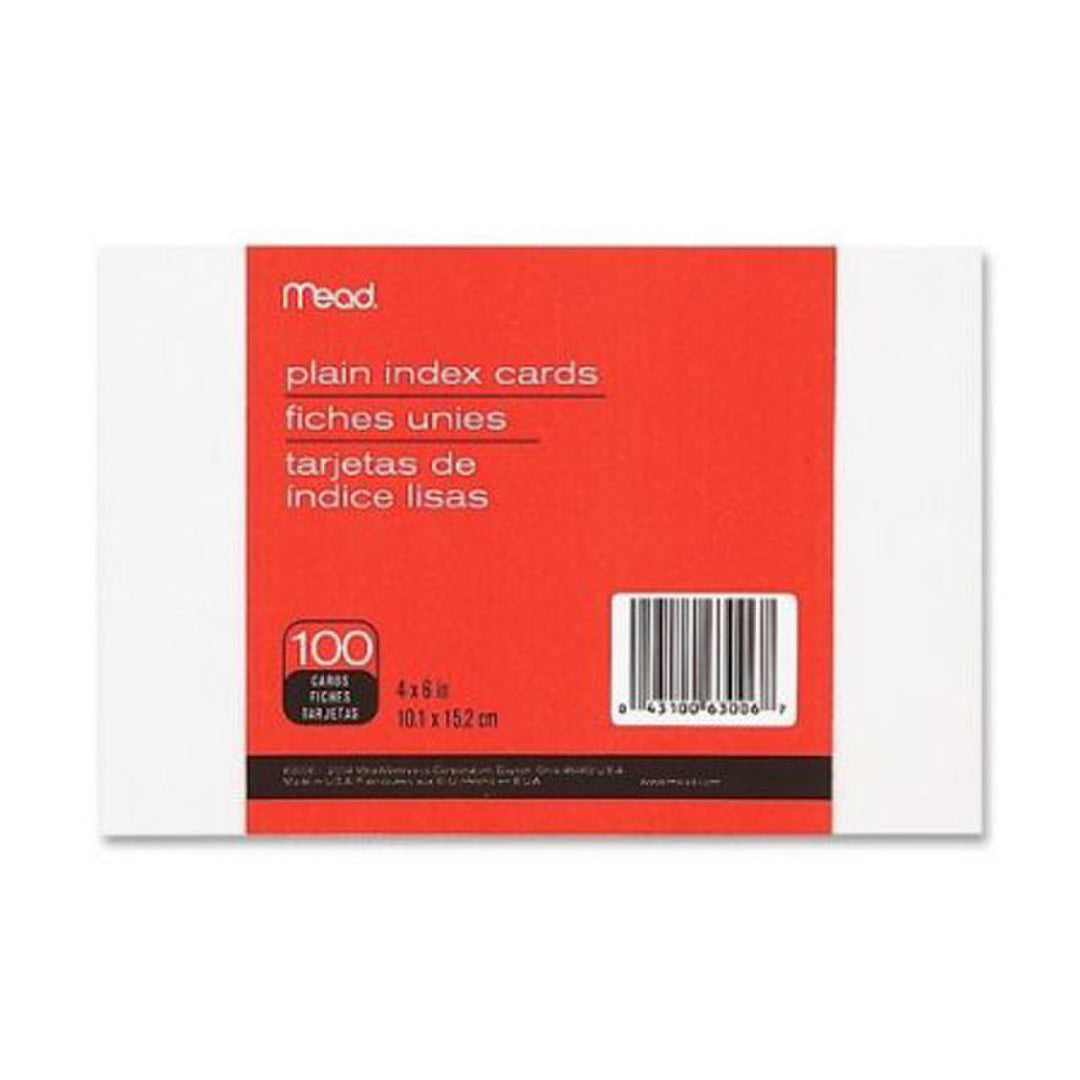 MEAD INDEX CARDS: BLANK 4"x6" 100 PACK