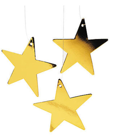 CARDBOARD STAR - GOLD 5" - 12 PACK