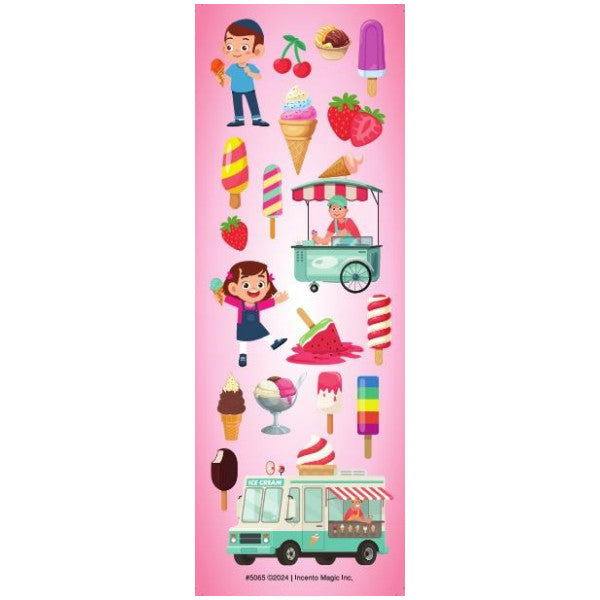 STICKER SUMMER FUN ICE CREAM DIE CUT 6 SHEETS