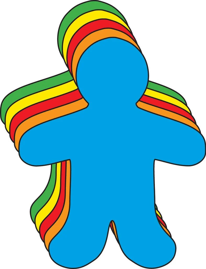 CUT-OUTS:  LARGE PEOPLE ASSORTED COLORS 5.5" 31 PACK