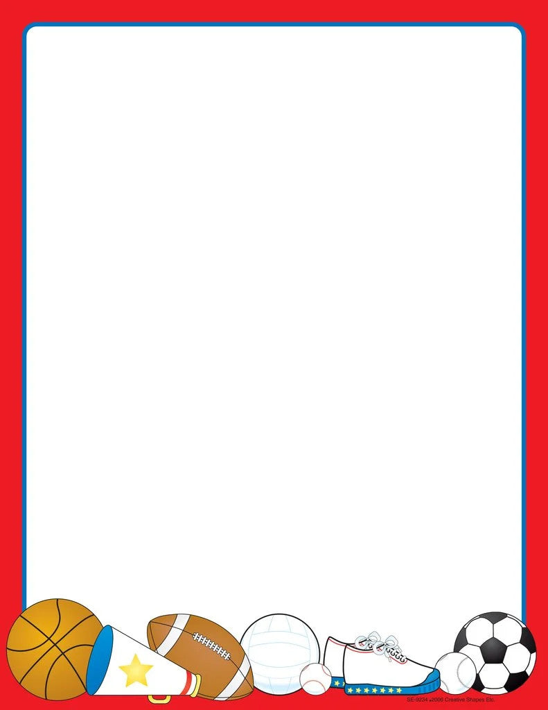 COMPUTER DESIGN PAPER: SPORTS 8.5"X11" - 50 SHEETS