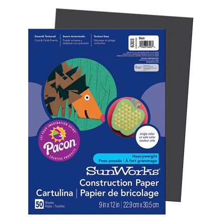 Medium Weight Construction Paper 9"x12" 50 Pack