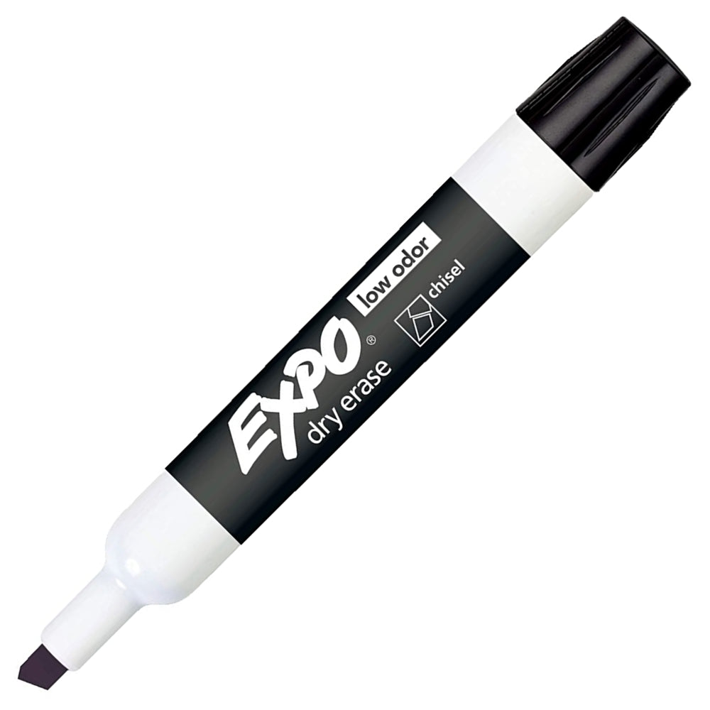 MARKER EXPO DRY ERASE LOW ODOR BLACK, CHISEL - 1 MARKER