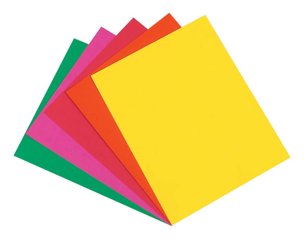 CARDSTOCK: 65LB 8 1/2"X11" Assorted  Bright Colors 100 sheets