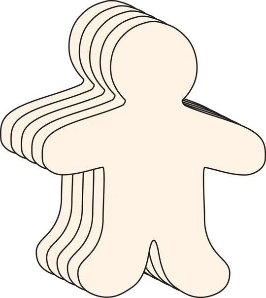 CUT OUTS: LARGE PEOPLE - MANILA  5.5" 31 PACK