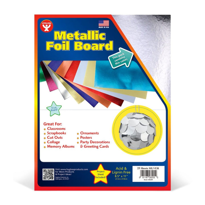 Metallic Foil Board 8.5"x11" 25 Pack