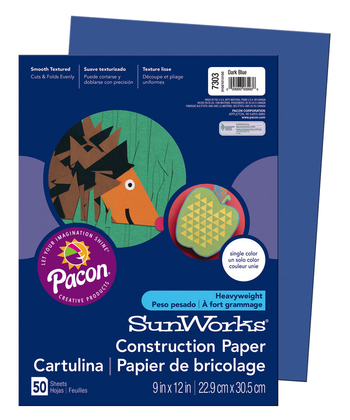 Medium Weight Construction Paper 9"x12" 50 Pack