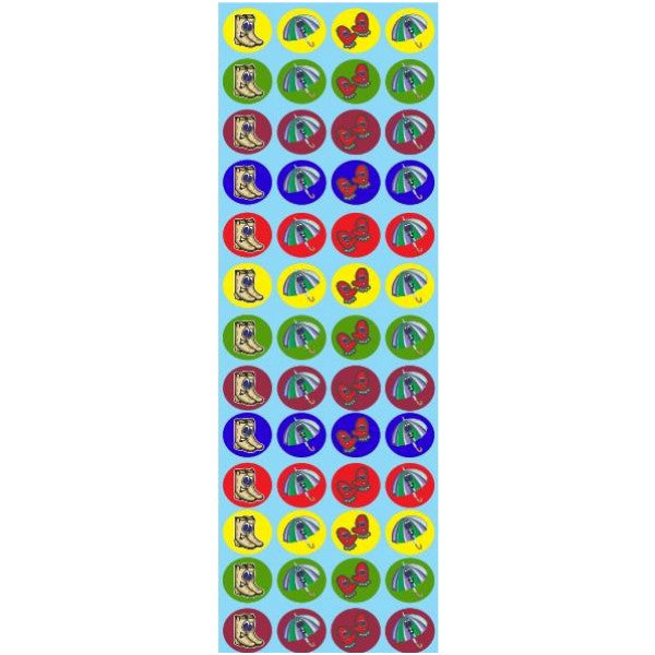 STICKERS -   UMBRELLA  - BOOTS - GLOVES - 6 SHEETS