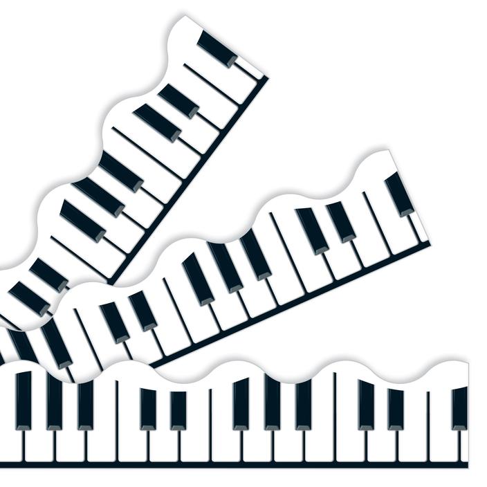 SCALLOPED BORDERS MUSICAL KEYBOARD - 2 1/4"x39&