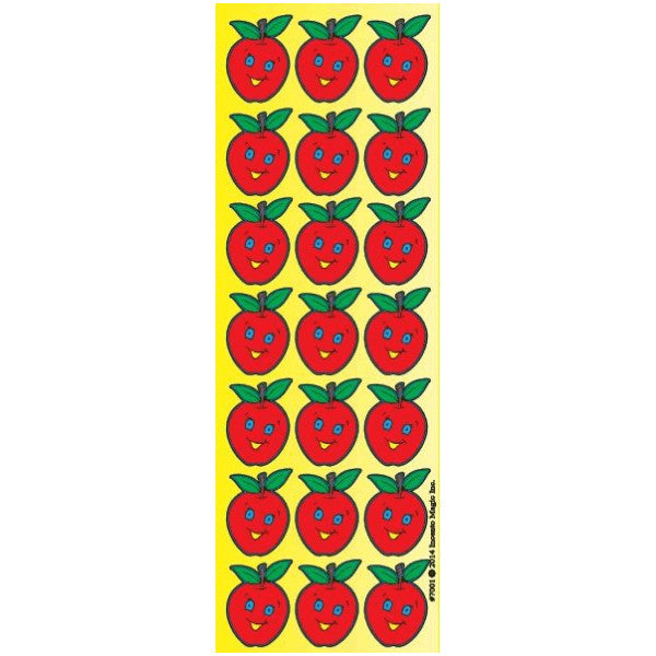 STICKERS -  DIE CUT 1" SMILE APPLES  21 per sheet - 6 SHEETS