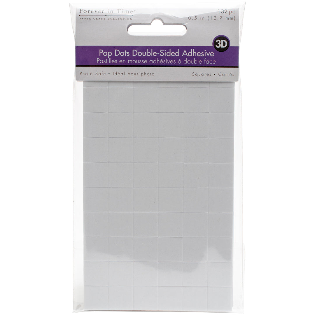 3D POP DOT ADHESIVES SQUARE  .5" 132 PACK