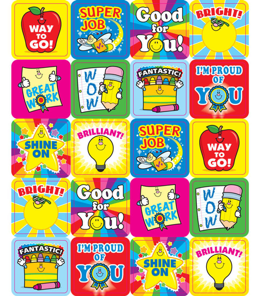 MOTIVATIONAL STICKER - WINNING WORDS 1"x1" - 120 PACK