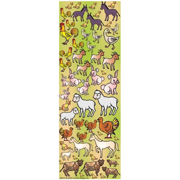 STICKERS: FARM ANIMALS  DIE-CUT - 6 SHEETS