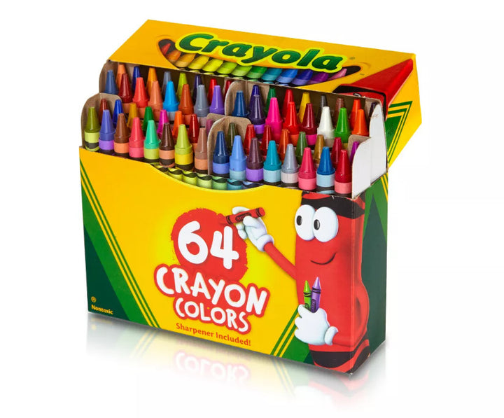 CRAYOLA CRAYONS WITH SHARPENER 64 PACK