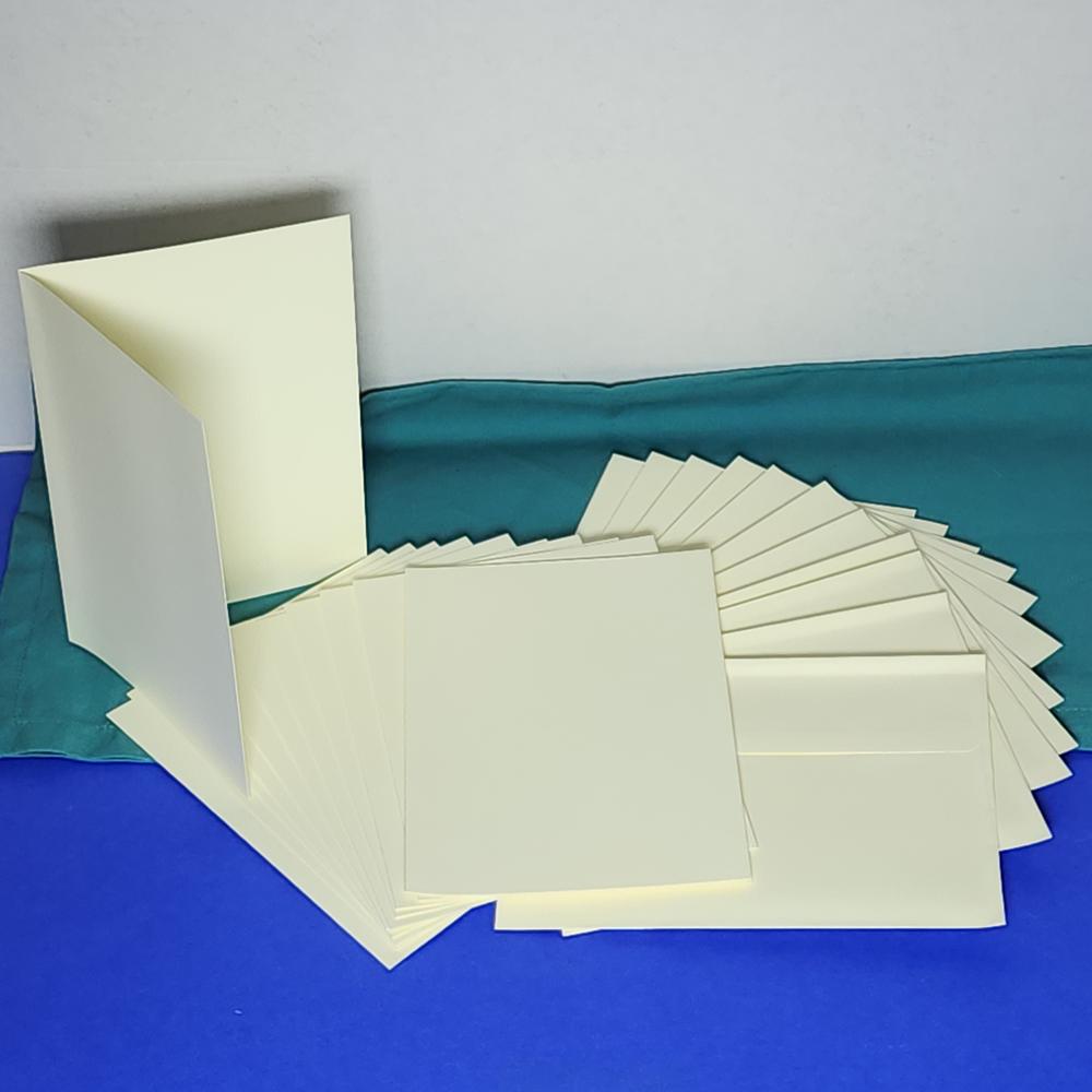 BLANK CARD &amp; ENVELOPE: IVORY 5"X7" - 12 SETS
