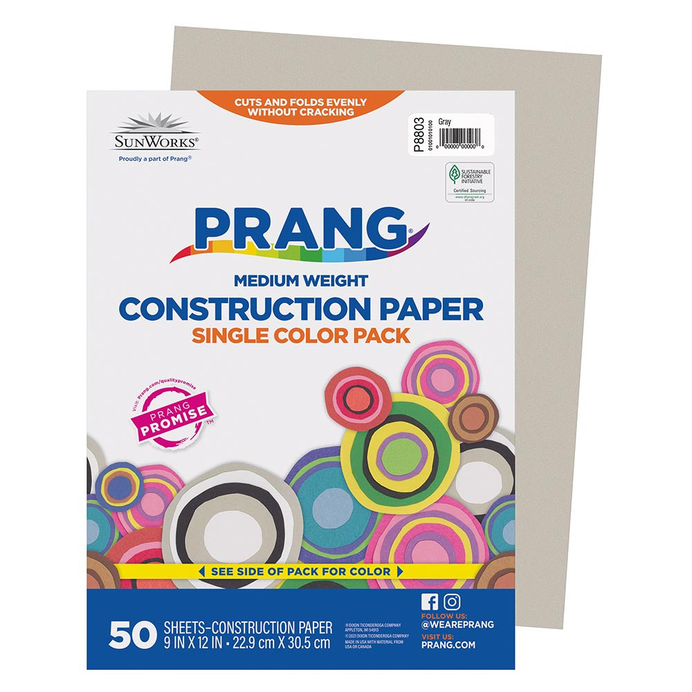 Medium Weight Construction Paper 9"x12" 50 Pack