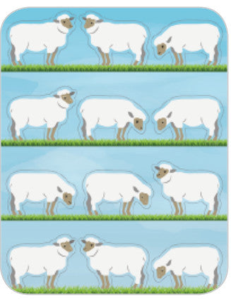 STICKERS: GRAZING SHEEP - 12 PER SHEET - 6 SHEETS