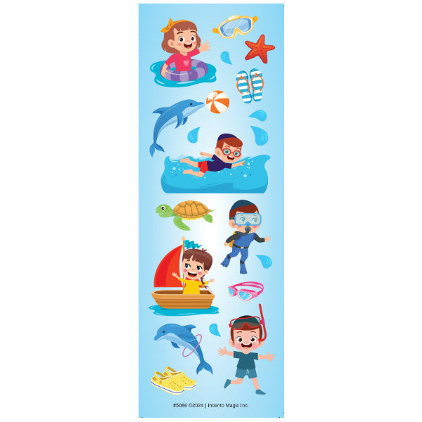 STICKER WATER FUN   DIE CUT 6 SHEETS