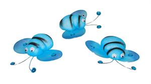 CUTE CHENILLE BEE  6PC  TURQUOISE/BLACK